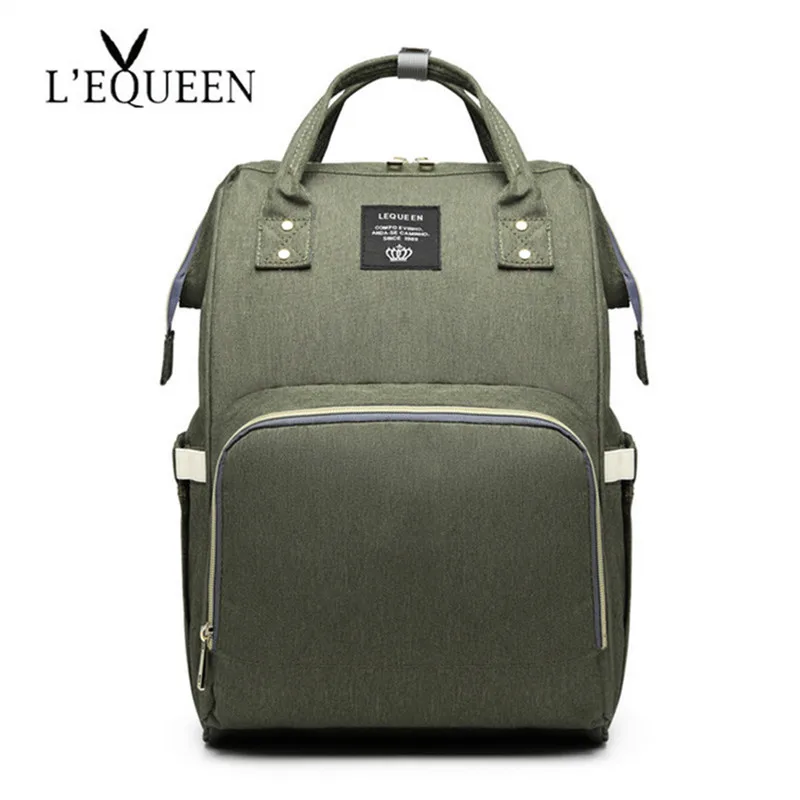 Army green LEQUEEN Baby Care пеленка сумка мама папа большой емкости путешествия рюкзак для мам Материнство влажная Сумка водонепроницаемая Детская сумка для беременных - Цвет: Army green