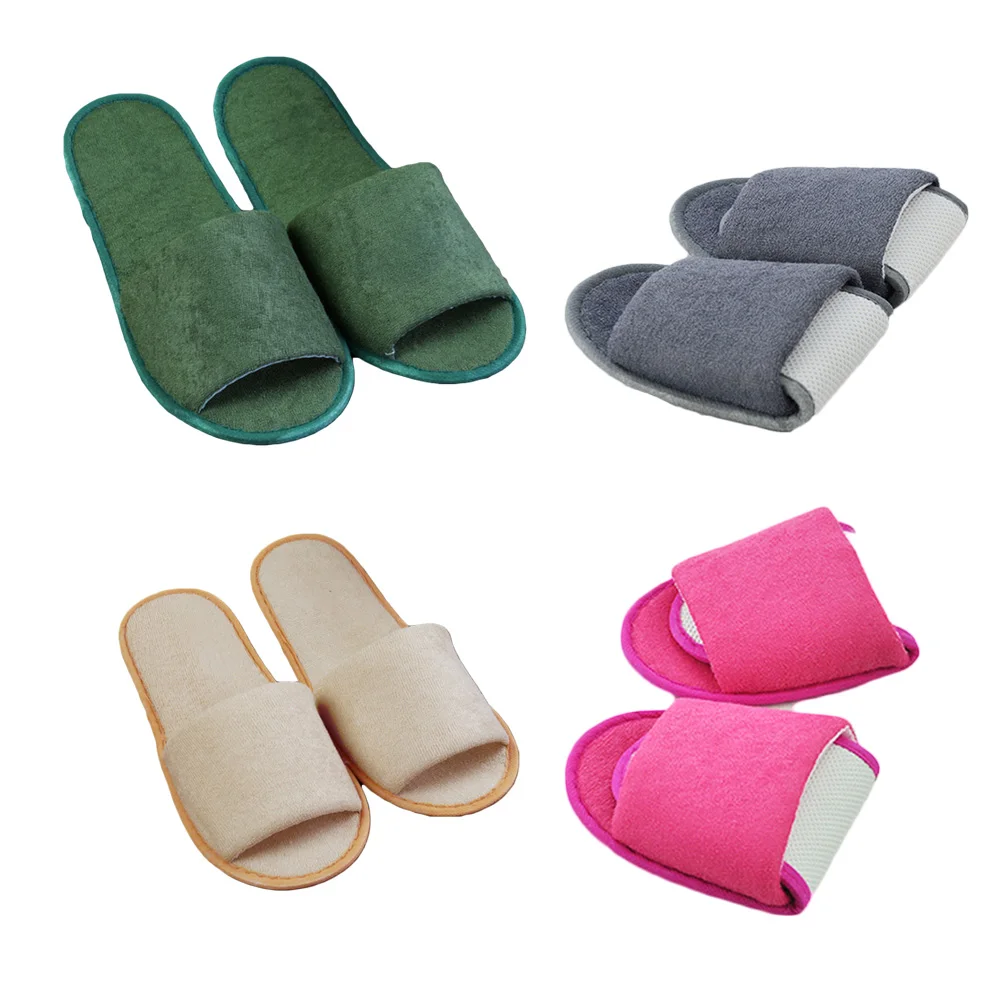 

New Simple Slippers Men Women Hotel Travel Spa Portable Folding House sliedes Disposable Home Indoor Slippers Shoes Plus Size