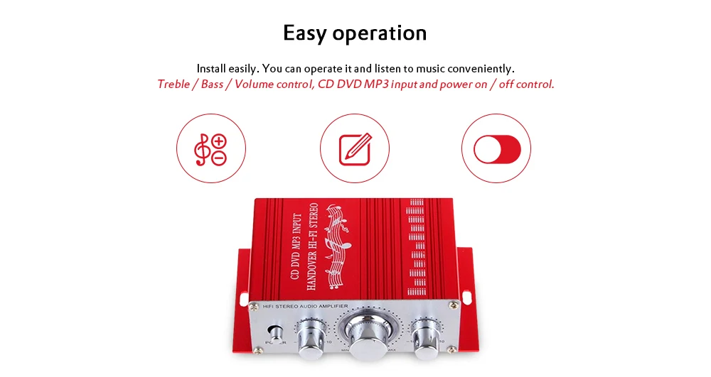 New HY 2001 Hi Fi 12V Mini Auto Car Stereo Amplifier 2 Channel Audio Support CD DVD MP3 Input for Motorcycle Home|car stereo amplifier|amplifier