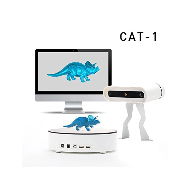 CAT-1 полноцветный Стандартный 3D сканер, полностью автоматический TriPro FunScan-1 с 3 миллионами пикселей, поддержка одного ключа для 3D печати