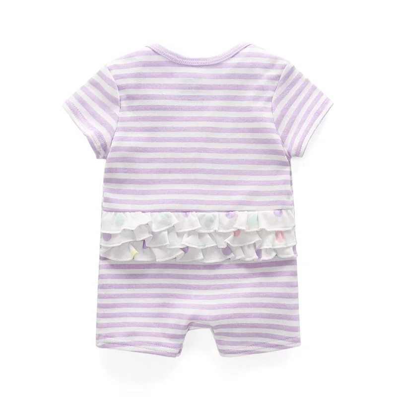Одежда для новорожденных 2 шт. комбинезон девочек 100% хлопок с коротким рукавом - Фото №1