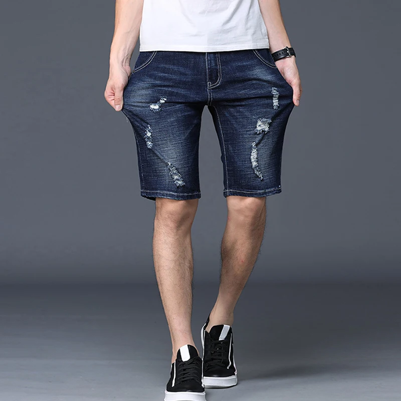 Men's Denim Shorts Good Quality Short Jeans Men Cotton Solid Straight Short Jeans Male Blue Casual Short Jeans High Quality