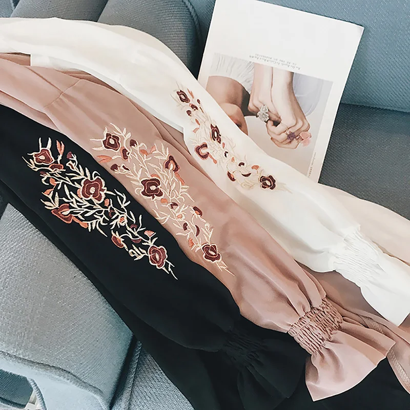 Women Casual Kimono Cardigan Ladies Summer Long Crochet Chiffon Loose Flora Printed Blouse Tops Black |