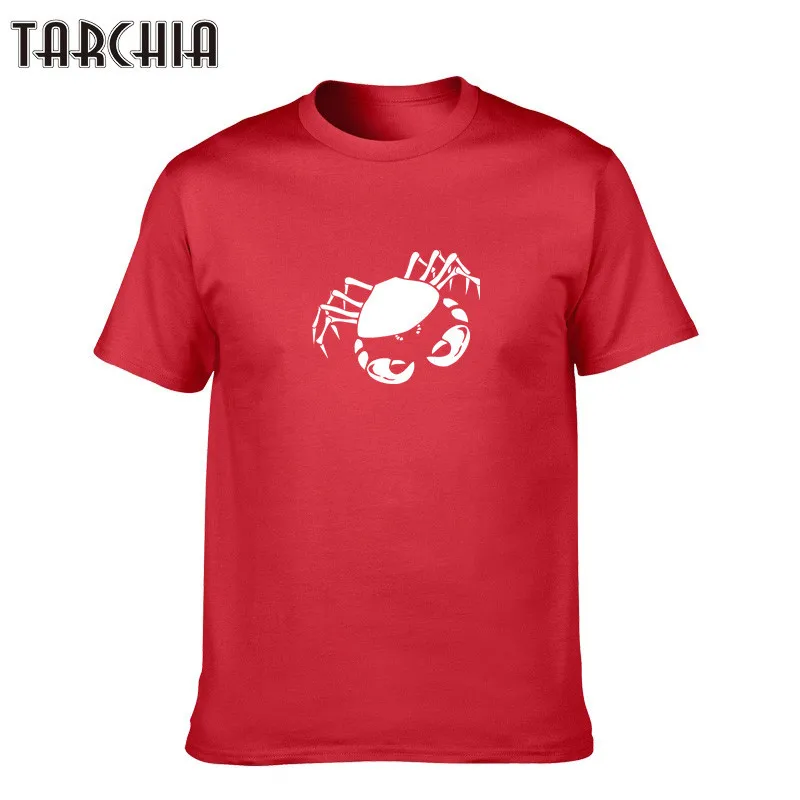 Футболка TARCHIA мужская с принтом крабов повседневная тенниска из хлопка майка