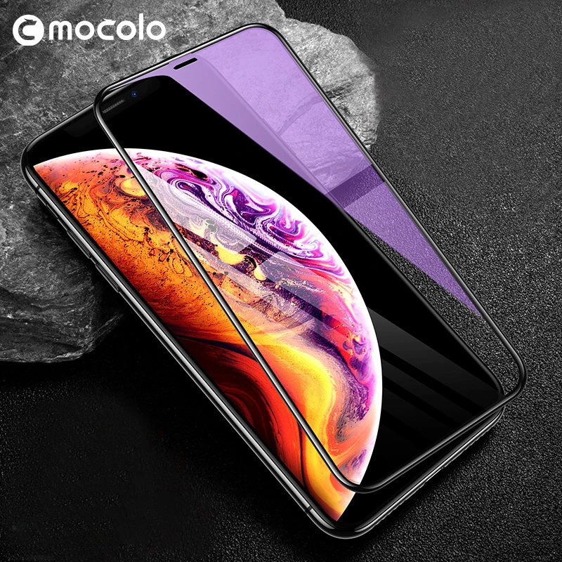 Mocolo анти-синий луч 3D изогнутое премиум стекло для iPhone XS MAX полное покрытие экрана протектор Закаленное стекло пленка для iPhone XS XR