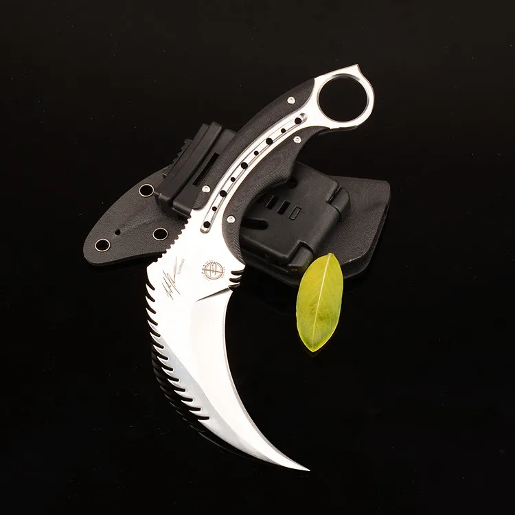 HS инструменты Военный нож Karambit с фиксированным лезвием, тактический нож для выживания с ножом Kydex для охоты на открытом воздухе, кемпинга