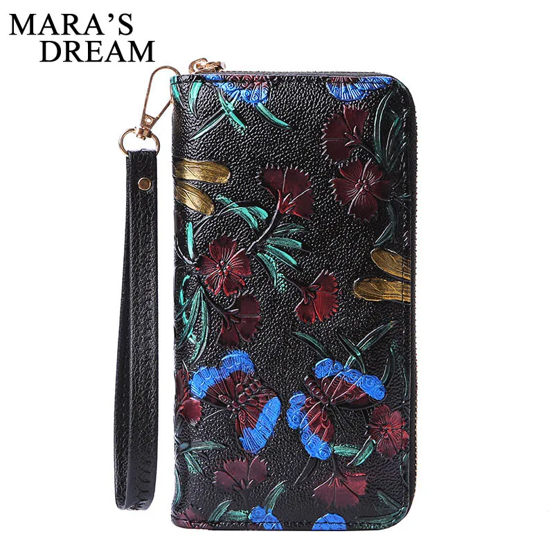 Кошелек Mara's Dream женский из искусственной кожи Длинный Цветочный бумажник в