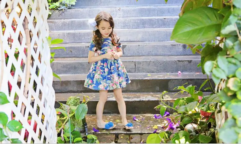 2019 New arrival summer Girl dress fashion Korean version Floral princess elegant beautiful L32 | Детская одежда и обувь