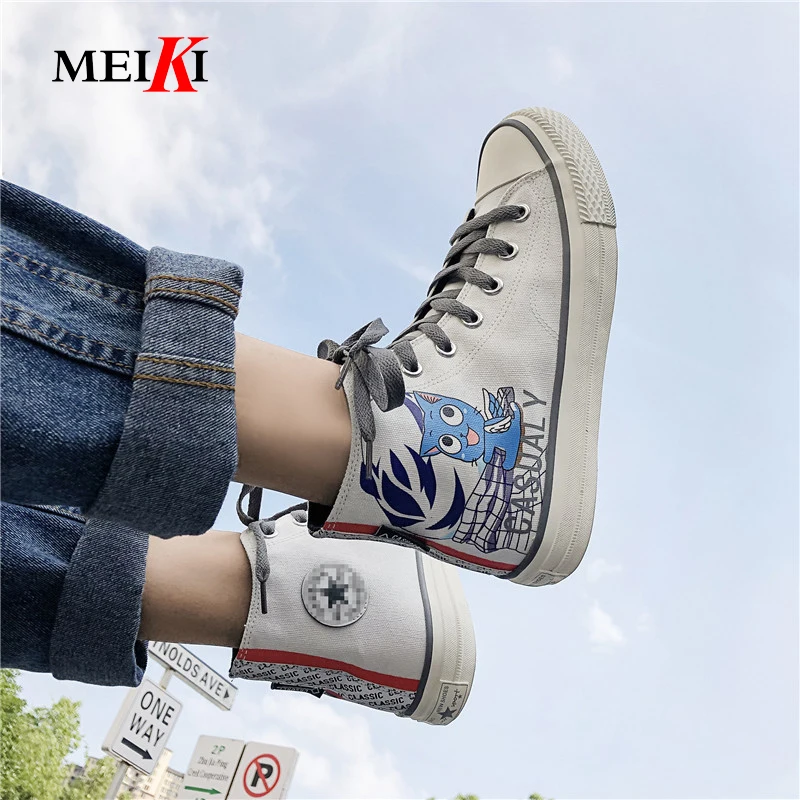 MEIKI Spring Autumn Summer New Brand Male Casual Canvas Shoes High-top Breathable Tenis Fashion Men Sneaker Flats #D52 | Обувь