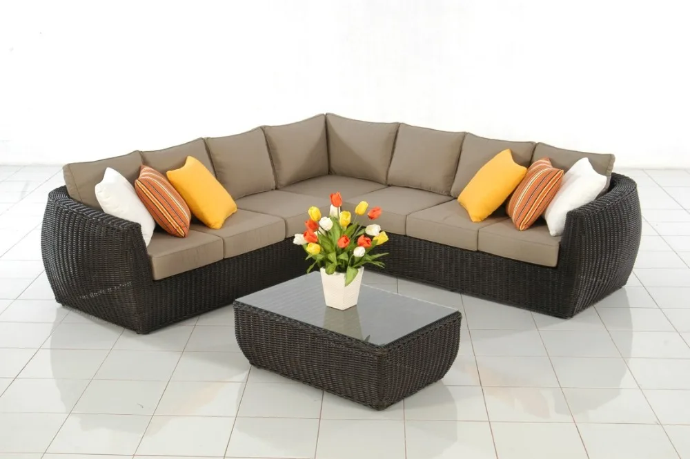 Оптовая продажа синтетическая винтажная круглая уличная мебель из ротанга|outdoor