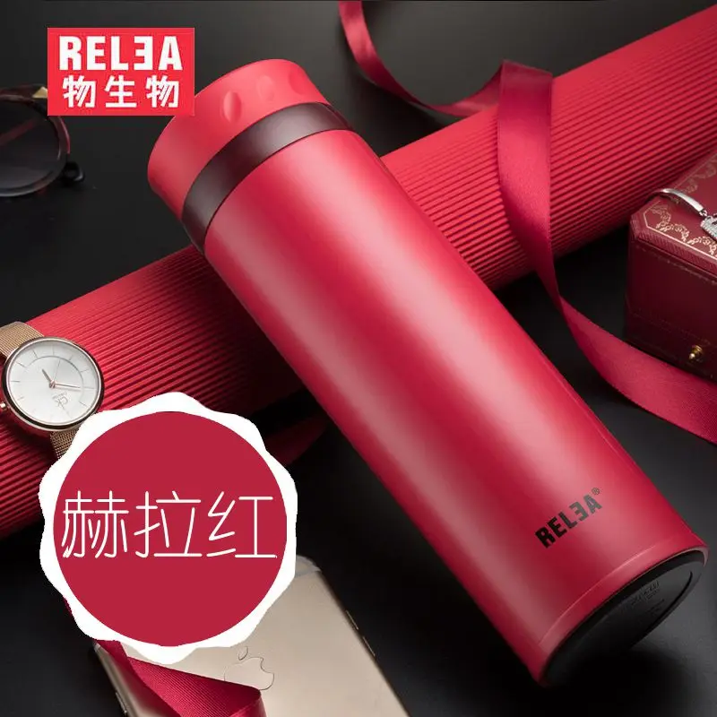 400ml red bottle Изолированный Вакуумный термос для воды с двойными стенками из нержавеющей стали Термос колба для путешествий офиса открытый привод воды кофе кружки - Цвет: 400ml red bottle