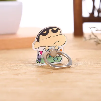 jj Chi-bi Maruko Crayon Shin-chan антиосеннее металлическое кольцо на палец для мобильного телефона с поддержкой фигурной игрушки - Цвет: jj