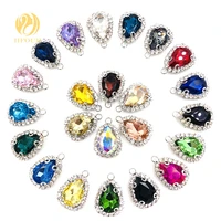 10pcspack mixed colors sliver bottom crystal buckle teardrop shape sew on rhinestones with claw diy hair clips bagsgarment
