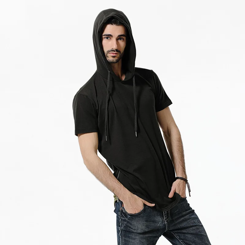 Новое поступление модные мужские топы с капюшоном и футболки длинные