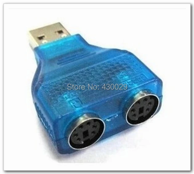 500 шт. USB штекер для PS2 гнездовой разъем адаптера y-сплиттер штепсельная вилка