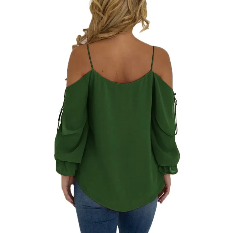 5 цветов Новый сексуальный спагетти ремень блузка рубашка с открытыми плечами