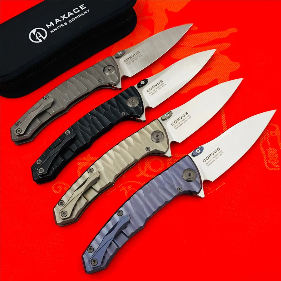 MAXACE Ворон Флиппер складной нож M390 лезвие TC4 титановая ручка Открытый лагерь Охота выживания карманные Кухонные Ножи EDC инструмент