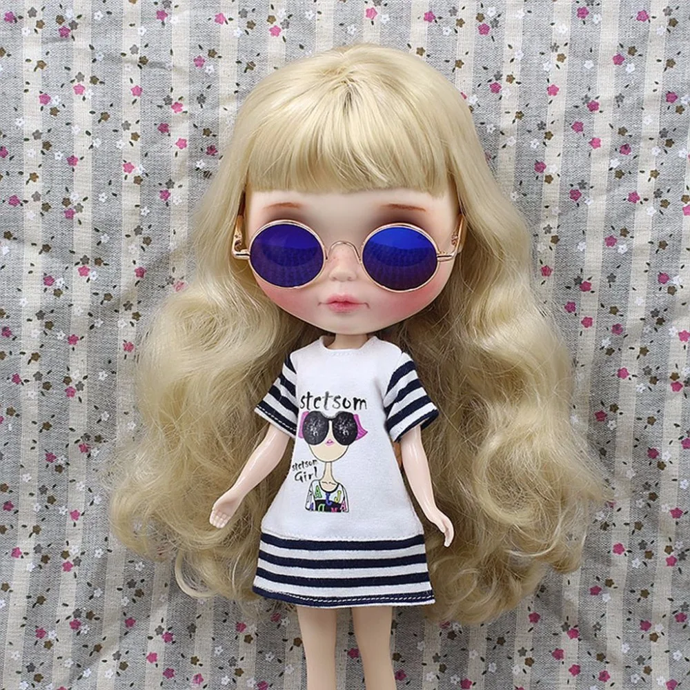 

[wamami] New For 12" Doll Doll White Striped Short-Sleeved T-Shirt