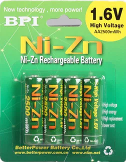 BPI 4 шт./1 карта 1 6 в 2500mWh AA батареи + 1000mwh AAA NI-Zn AA/AAA аккумуляторная батарея |