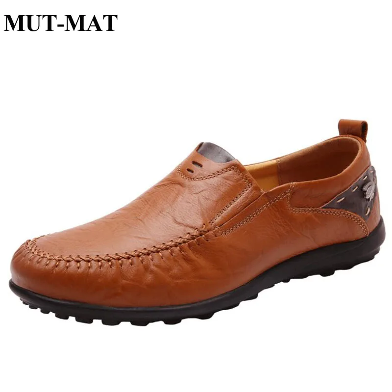 Size 37 To 47 Men's Genuine Leather Drive Shoes Height Increase Shock Absorption Wear-Resistant Non-Slip Sneakers | Обувь