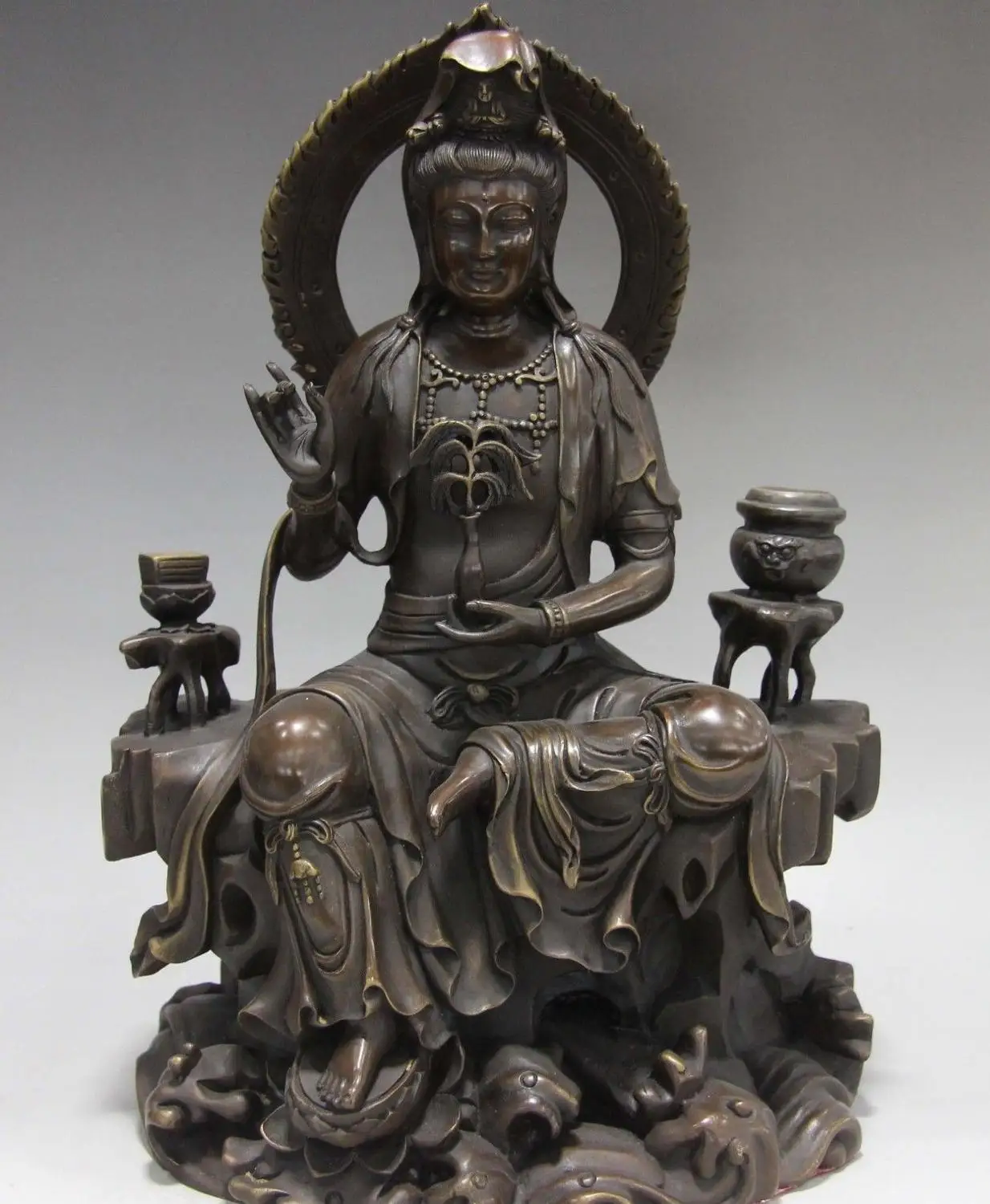 Бесплатная доставка 16 медные бронзовые Писания свободы Гуаньинь Кван Инь