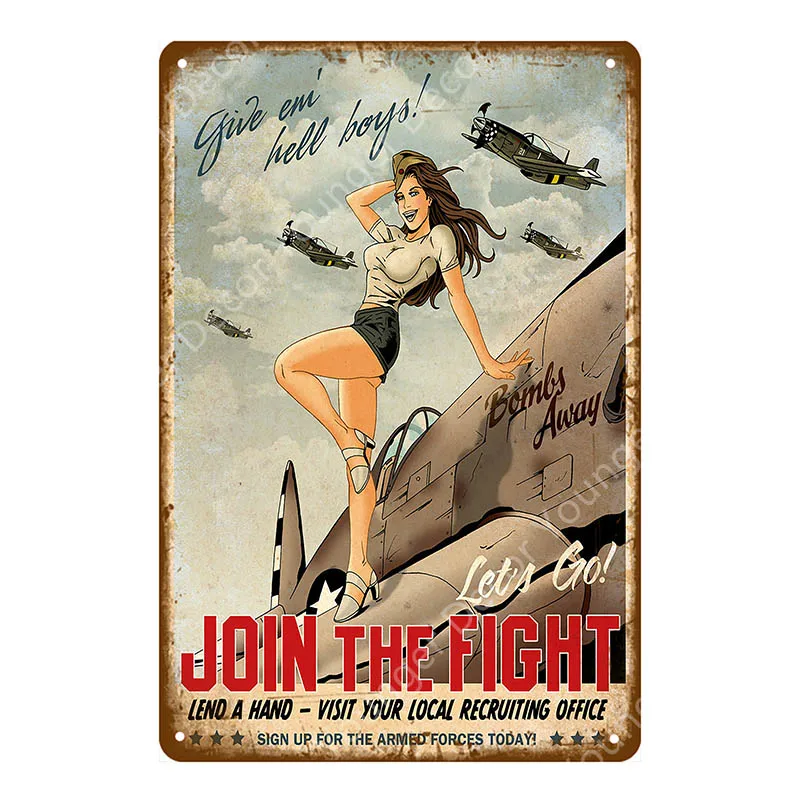 Леди Удача Pin Up девушка живопись оловянные знаки настенная доска Дом Кафе бар домашняя декоративная тарелка украшение комнаты винтажный Железный плакат - Цвет: YD2367F