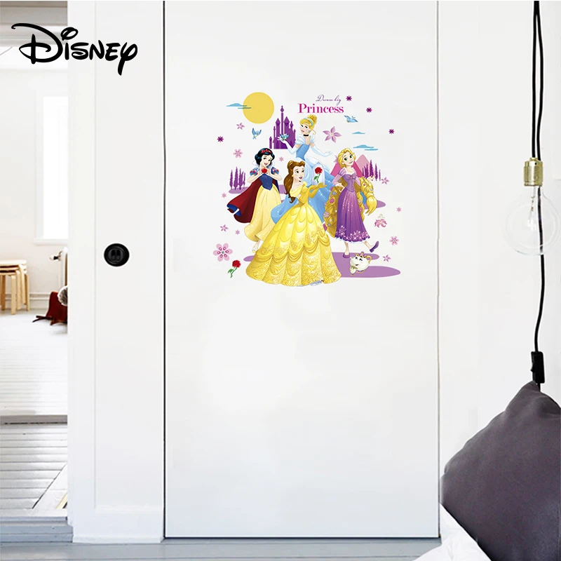 Disney ПВХ Принцесса наклейка для детской комнаты Девушка Спальня мультфильм прикроватная наклейка креативная гостиная модная наклейка