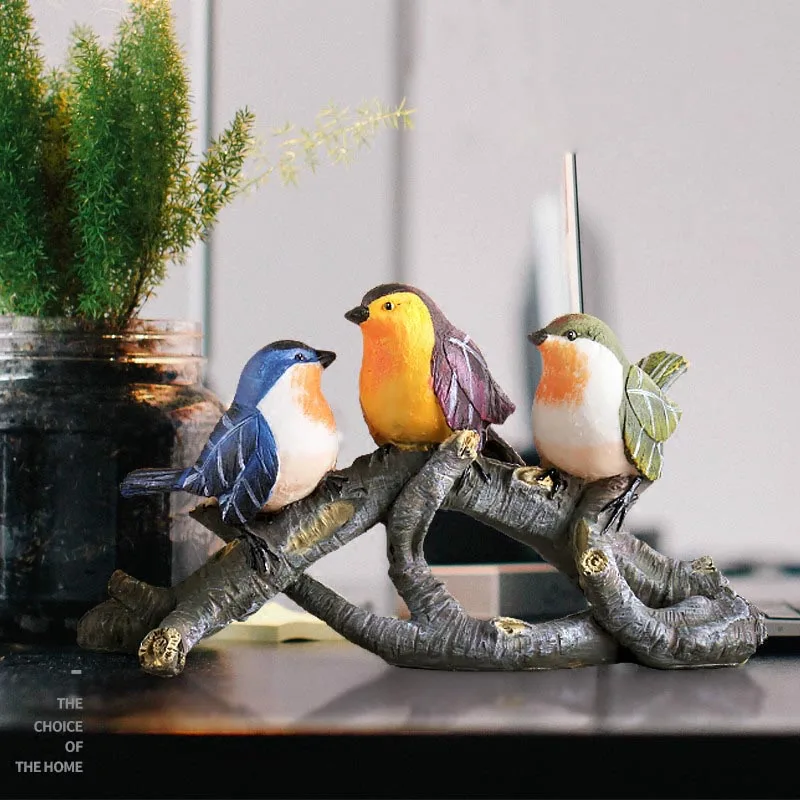 

Креативные смолы милые птицы ветви дерева украшения дома чайная церемония художественные фигурки офисная мода ремесла свадебные подарки с...