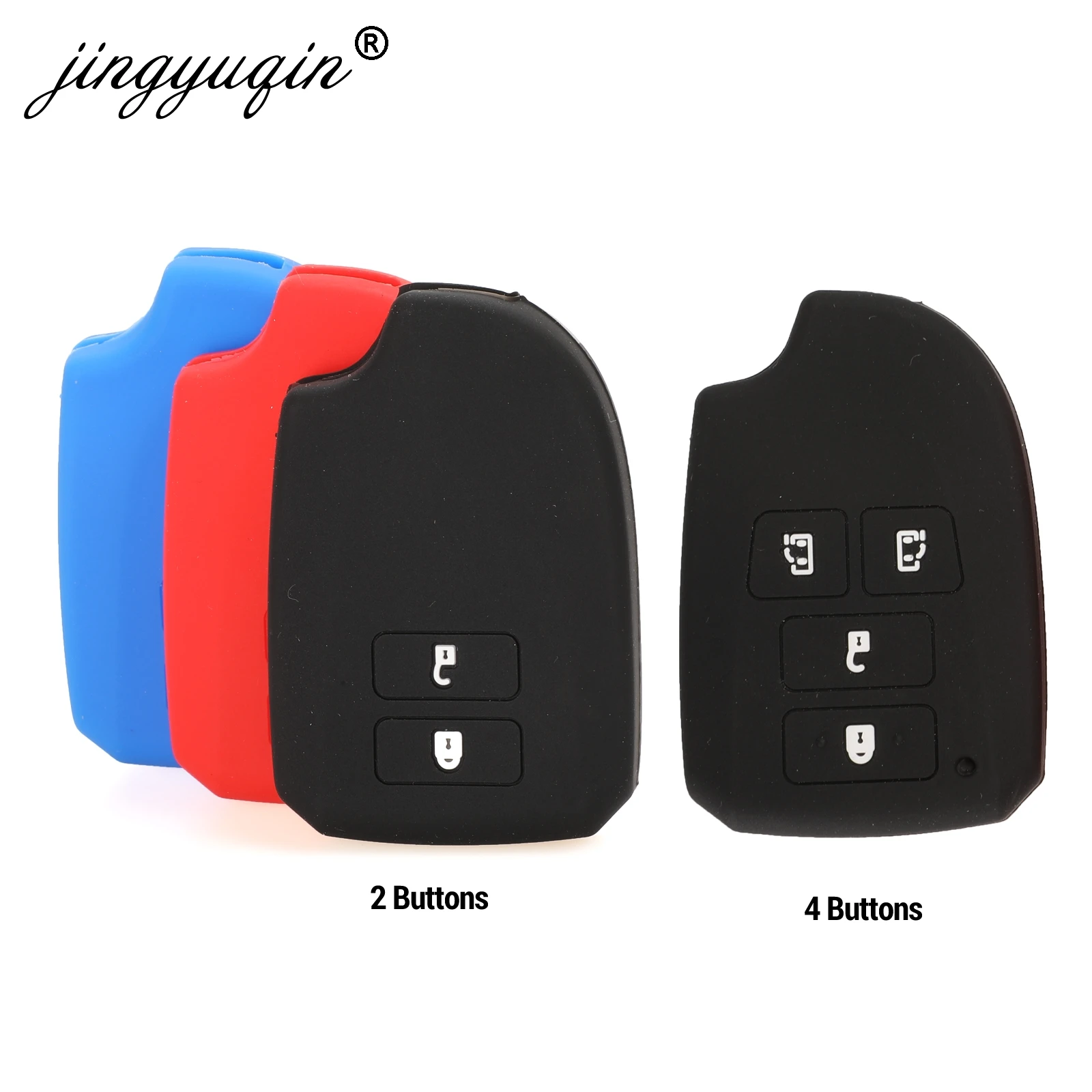 

Jingyuqin 2/4 силиконовый чехол с кнопкой для Toyota Vios FS Yaris защитный держатель
