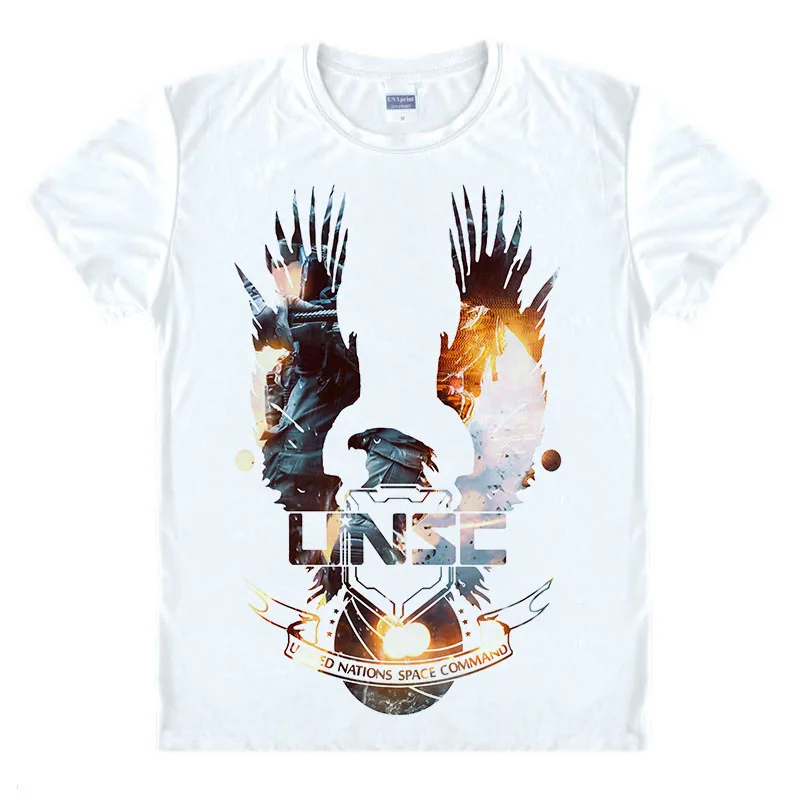 Высококачественная Футболка Game Halo 5 UNSC Мужская футболка с коротким рукавом и