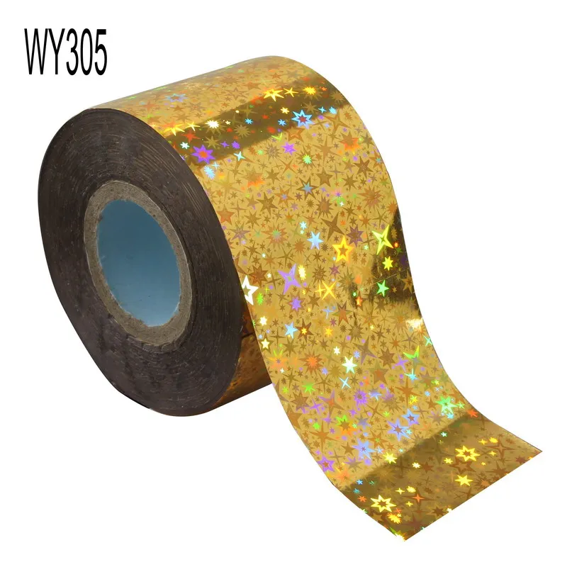WY305 Беззеркальные 120 м* 4 см различные узоры для ногтей фольга рулон Хамелеон красочные переводные наклейки голографическое искусство ногтей Переводные картинки для маникюра - Цвет: WY305