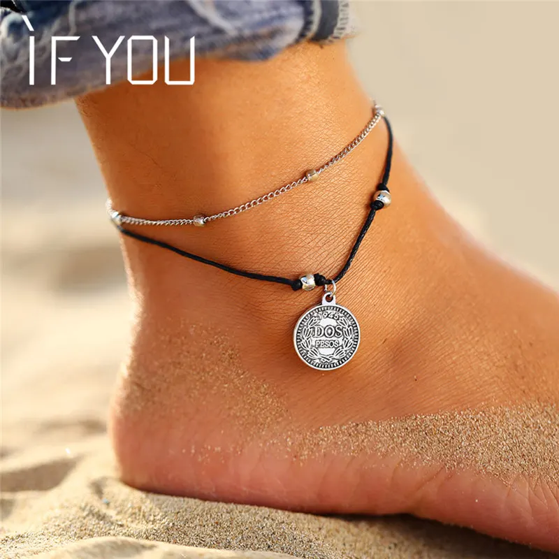 Браслеты на ногу Многослойные IF YOU женские анклеты в стиле бохо сделай сам с