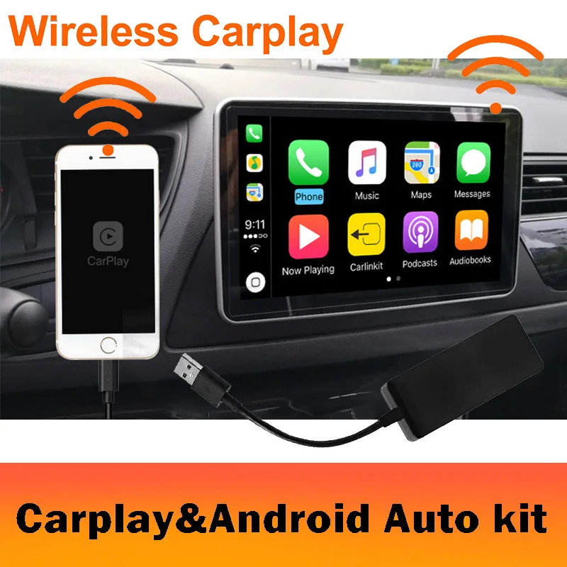 Автомобильный радиоприемник Apple CarPlay & Android беспроводной USB ключ с сенсорным