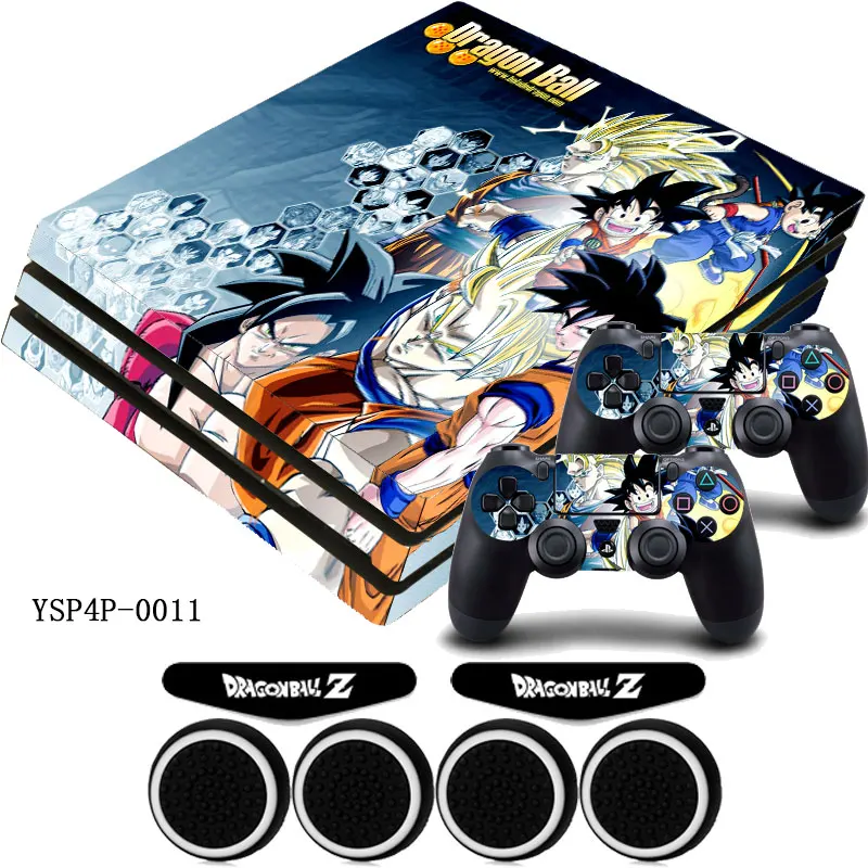 Dragon Ball матовый винил Нескользящие Стикеры этикета и 2 контроллера + 2x LED Наклейки 4x
