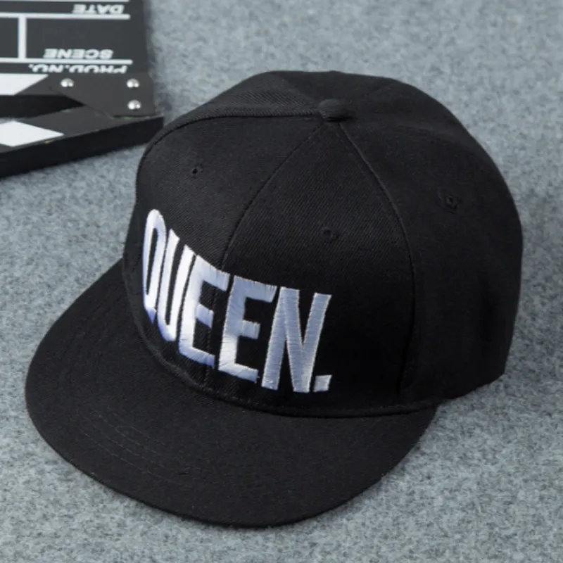 Женская кепка с вышитыми плоскими полями King Queen регулируемая бейсбольная для пар