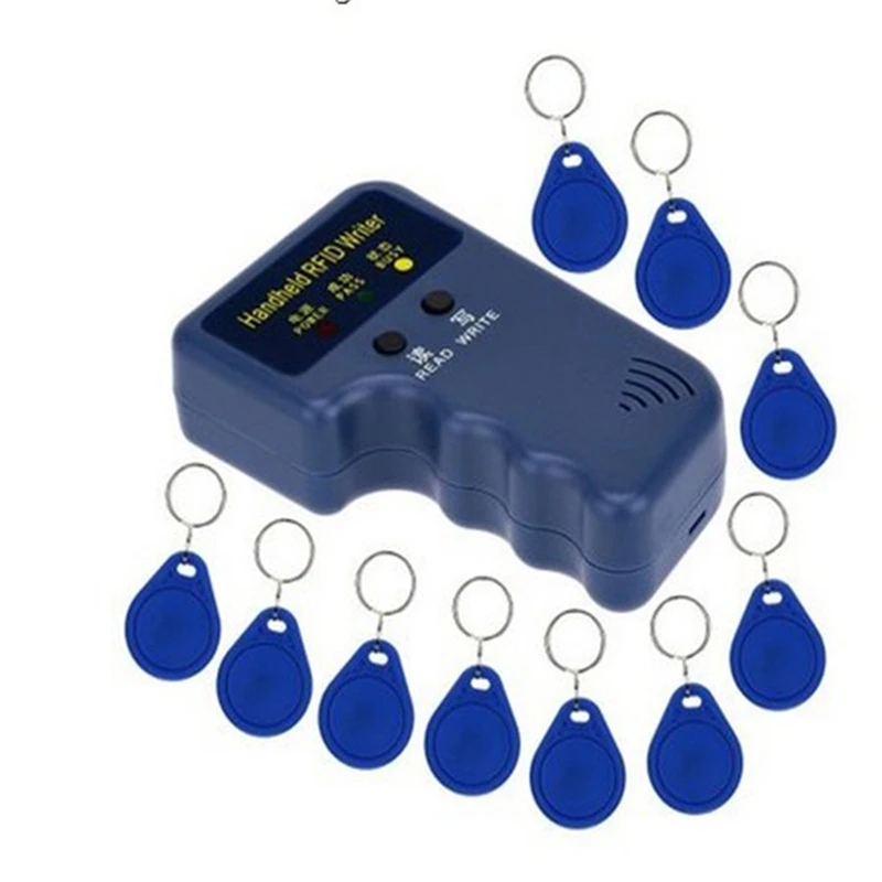 Новинка 125 кГц Ручной EM4100 RFID Копир писатель Дубликатор Программист ридер+ 10 шт. EM4305 T5577 записываемые ID брелки метки карты