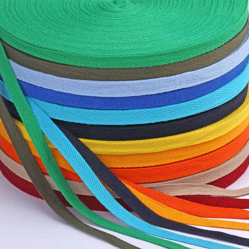 

1rolls/lot 1cm Multi Color Herringbone Tape Webbing Ribbons Woven Cotton Sewing Overlock Cloth Strap Belt DIY Accessories LX846