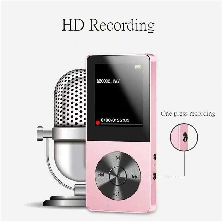 JS-09 Мини Спортивный MP3 музыкальный плеер 8 Гб TFT экран запись HIFI Поддержка TF карта