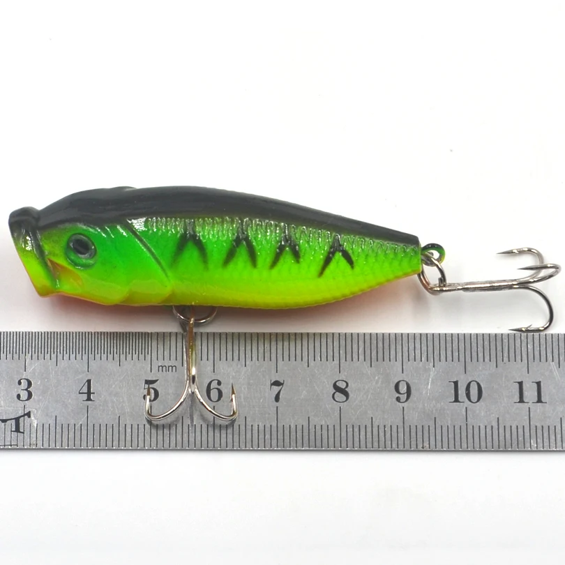 MNFT 8 шт. рыболовные приманки зеленый корпус оранжевый живот Поппер приманка 2 76 &quot