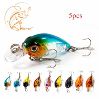 thritop 5pcs cute fishing lures of high quality sharp hook 45mm 4g with 9 different colors for options tp005 crank fishing baits