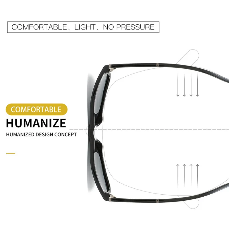 Мужские Поляризованные Квадратные Солнцезащитные очки из поликарбоната HBK