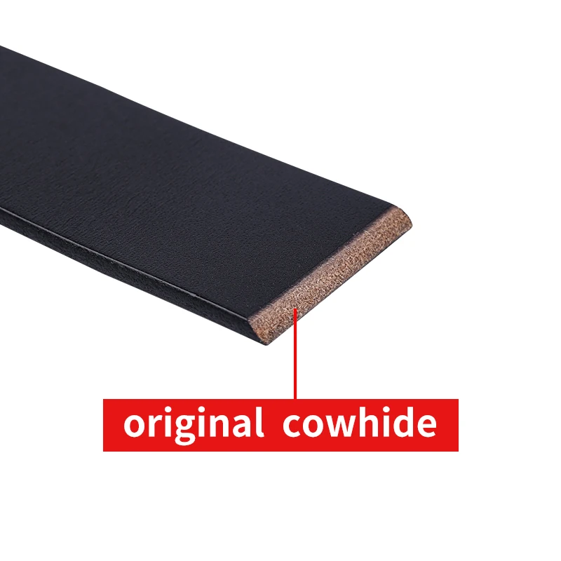 BIGDEAL Diy belt genuine leather without buckle replace belt cowskin leather belt body Pure color Smooth buckle cowhide waistban