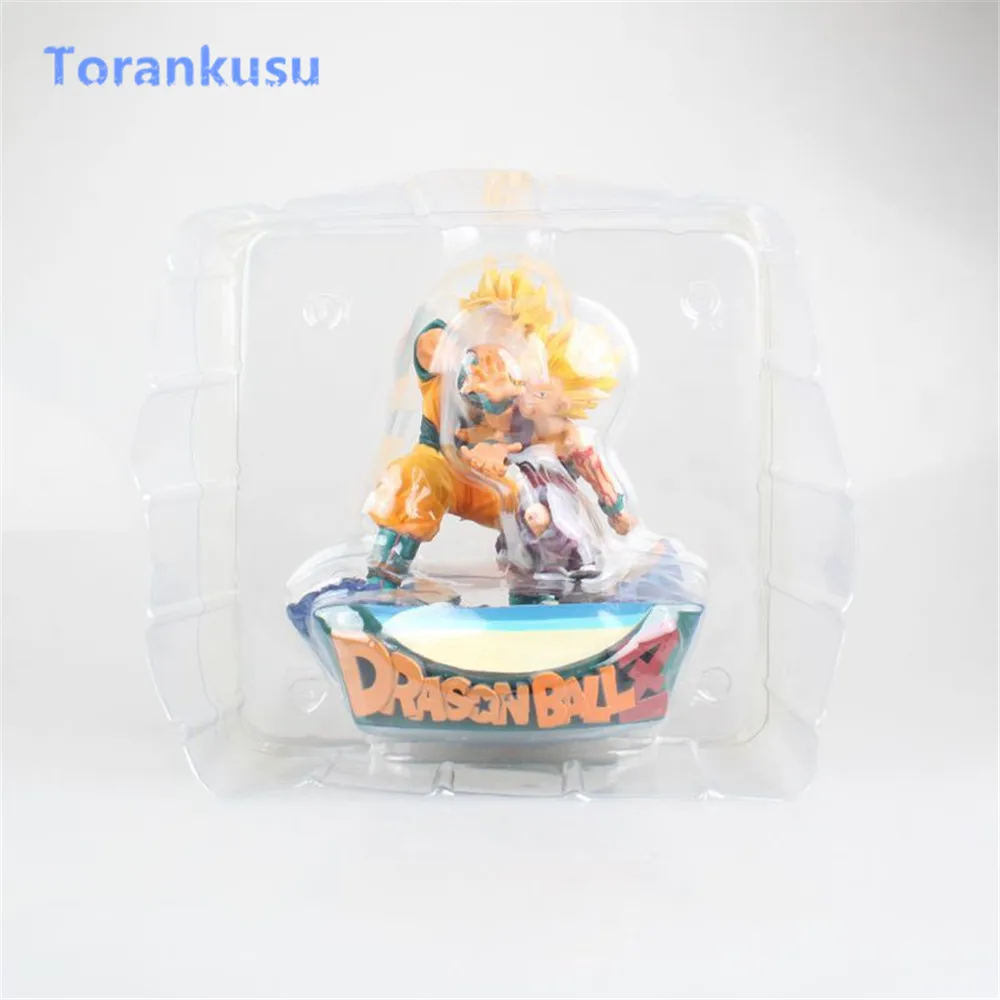 Dragon Ball Z фигурки Супер Saiyan Son Goku &amp Gohan отец с Shock Wave ПВХ Figma кукла Аниме Фигурки
