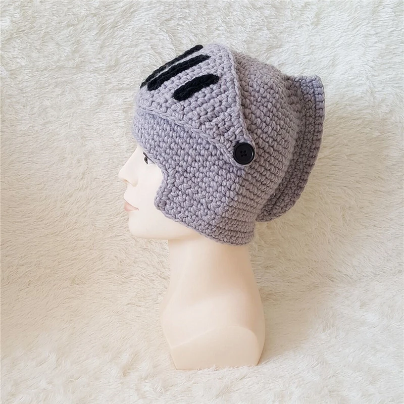 Мужская вязаная рыцарская шапка зимняя Балаклава для нанесения маски на лицо