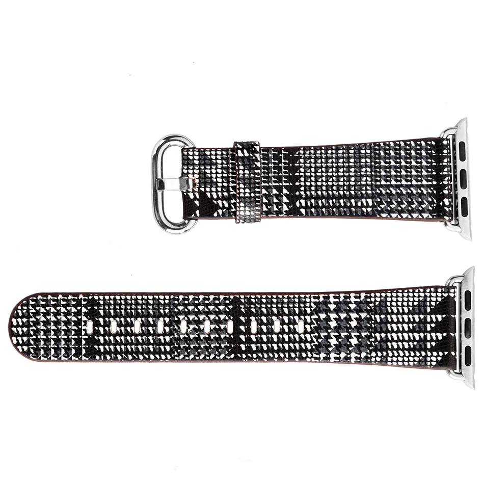 Ремешок из натуральной кожи для Apple Watch Band 42 мм 44 40 женский браслет с узором в виде