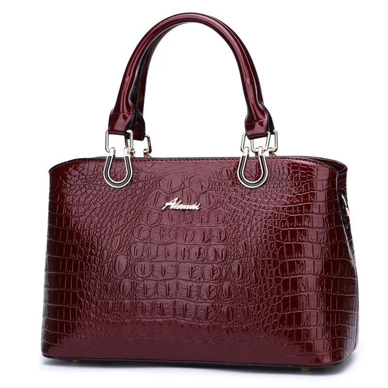 Женские сумки из лакированной кожи аллигатора брендовые Роскошные сумочки на