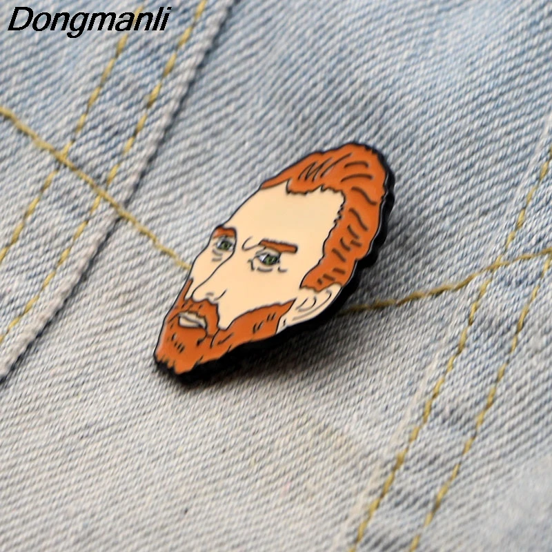 DMLSKY Ван Гог металлические эмалированные булавки брошь для платья рюкзак значок