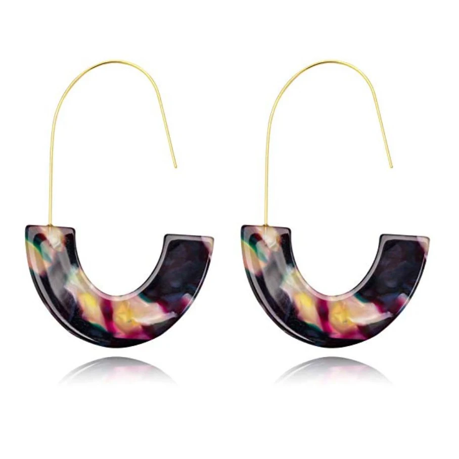 Женские акриловые серьги с леопардовым принтом очень легкие в форме боярышника