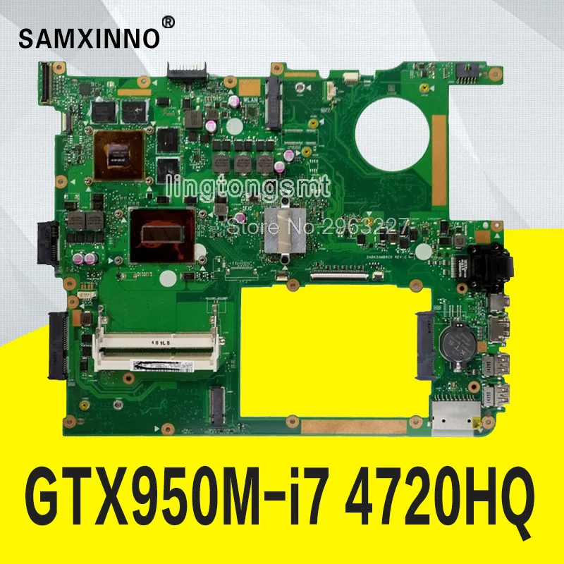 N751JX MB._ 0 M/I7-4720HQ/AS GTX950M 2G REV2.0 материнская плата 90NB0840-R03200 для Asus N751JX N751J N751JK тест материнской платы ноутбука ОК