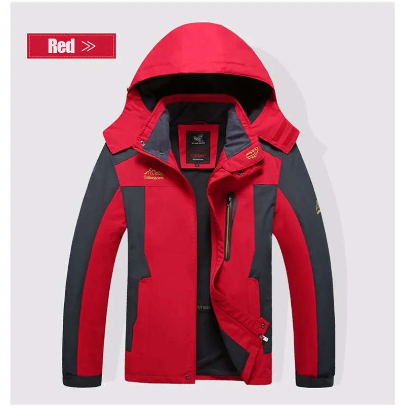 8288 red Жутко и boror Размеры 6XL 7XL 8XL мужской пиджак Демисезонный качество бренда Водонепроницаемый ветрозащитная куртка пальто Туризм горный куртка мужская - Цвет: 8288 red